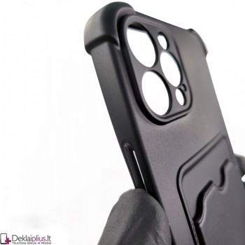Anti-Shock dėklas su kišenėle - juodas (Apple Iphone 13 Pro Max) Anti-Shock dėklas su kišenėle - juodas (Apple Iphone 13 Pro Max)